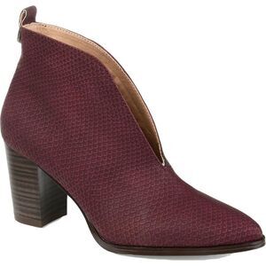 Journee Collection Burgundy Textured Ankle Booties
